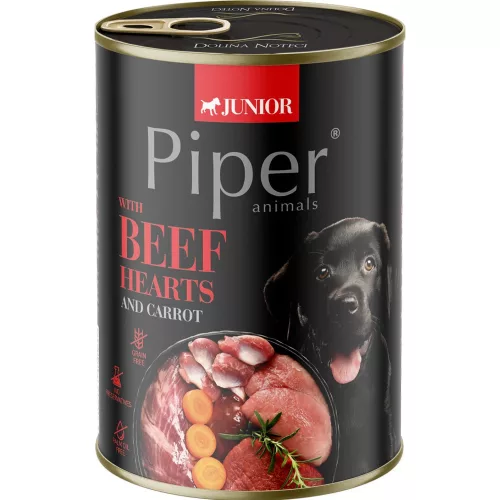 Piper Junior Gabonamentes Konzerv Kutyáknak (Marhaszív és Répa) - 400 g