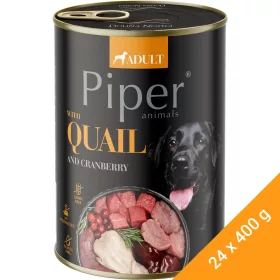   Piper Adult Gabonamentes Konzerv Kutyáknak (Fürj és Áfonya) - 24x400 g