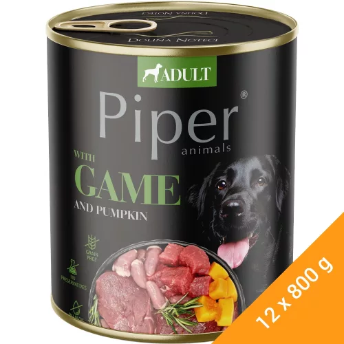 Piper Adult Gabonamentes Konzerv Kutyáknak (Vad és Sütőtök) - 12x800 g