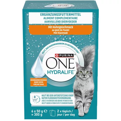 Purina One Hydralife Tápkiegészítő Macskáknak (Csirke) - 6x50 g